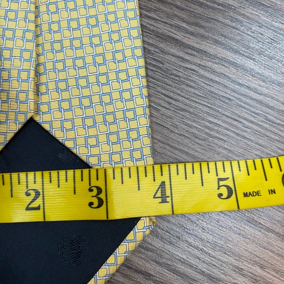 Brooks Brothers Yellow w/ Blue & White Check Tie - Picture 4 of 4